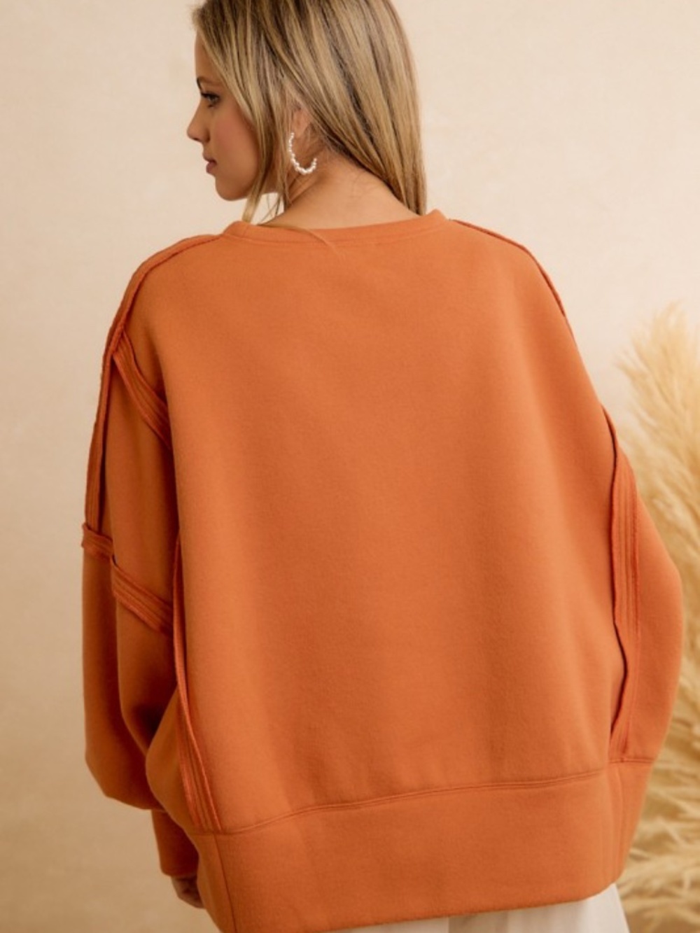 BiBi Orange Pumpkin Fall Sweatshirt NWT - Picture 9 of 11